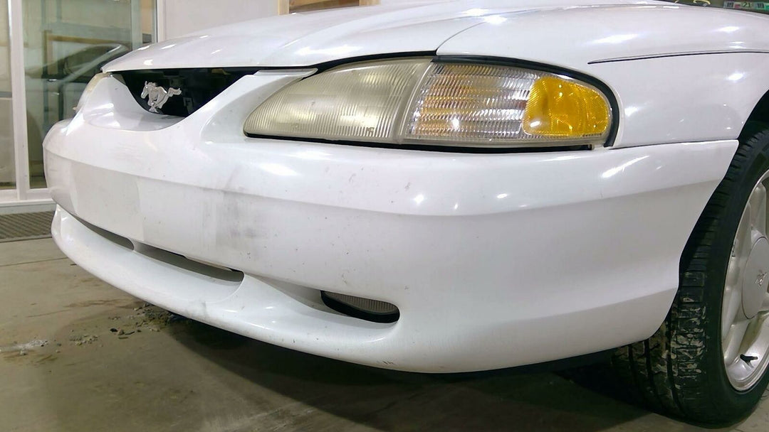 94-98 Ford Mustang Front Bumper - Paint Cracked / Damaged - Ultra White