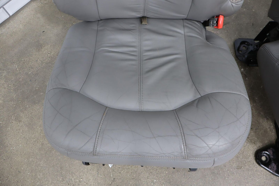 99-02 Chevy Suburban / Yukon XL Leather 2nd Row Captains Chairs (Medium Gray)