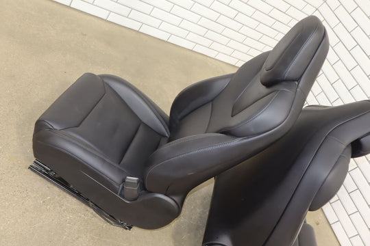 2016-2018 Tesla Model S Next Gen Black Leather/Ventilated Front Seats (Black)