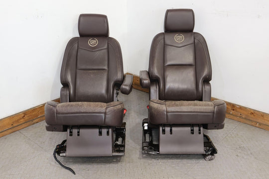 10-14 Cadillac Escalade Platinum Pair LH&RH 2nd Row Leather Bucket Seats (Cocoa)