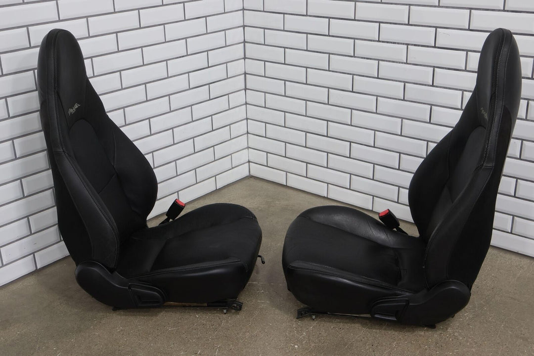 2002 Mazda Miata Pair LH&RH Leather Special Edition Seats (Black) Worn