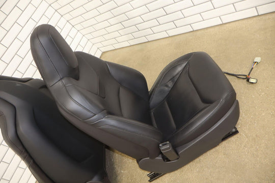 2016 Tesla Model S Gen 3 Black Leather Heated Seat Set (Front/Rear) OEM