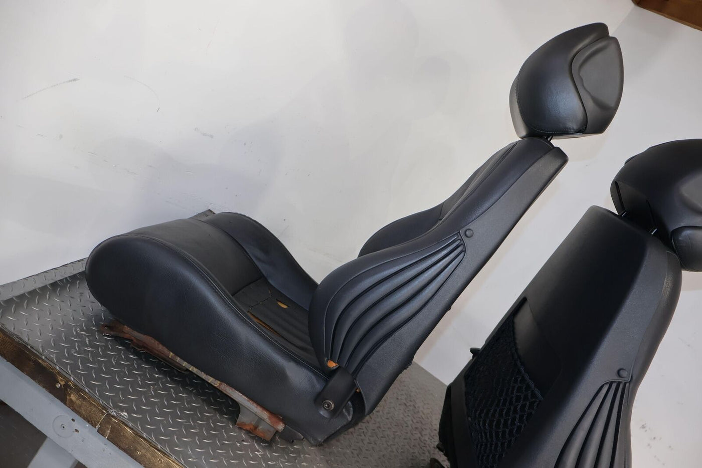 1996 Pontiac Firebird Trans AM Leather Seat Set Front&Rear (Graphite) Cracking