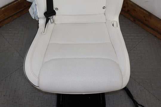 16-20 Tesla Model X Rear 2nd Row Right Leather Seat White Bag Blown Power Tested