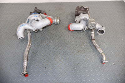 03-04 Audi RS6 Pair Left & Right OEM Turbochargers (Spin Freely) W/ Oil Lines