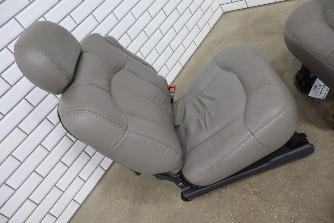 99-02 Chevy Suburban / Yukon XL Leather 2nd Row Captains Chairs (Medium Gray)