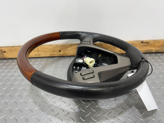 05-07 Cadillac XLR Black Leather Steering Wheel W/Wood Trim(Black 19i&Dark Wood)