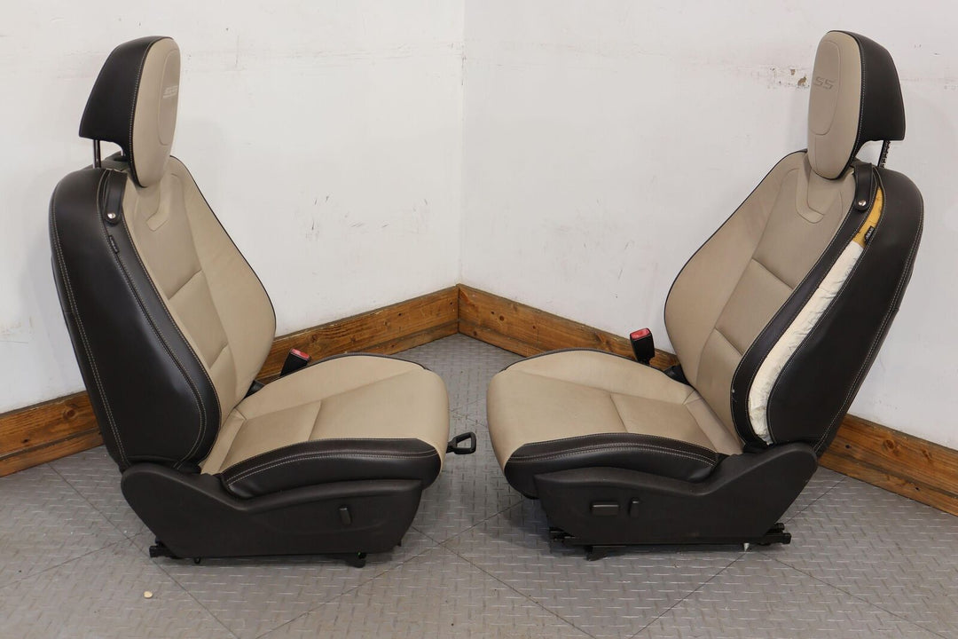 2010 Chevy Camaro SS Leather Seat Set (Beige AFO) Power Tested(Driver Bag Blown)