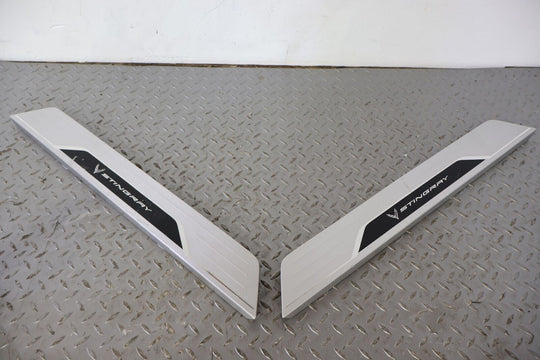 20-22 Chevy C8 Corvette Stingray Pair LH&RH Aluminum Door Sill Plate Inserts OEM