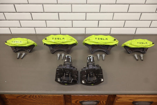 2012-2020 Tesla Model S / X Neon Green Custom Brake Caliper Set (6)