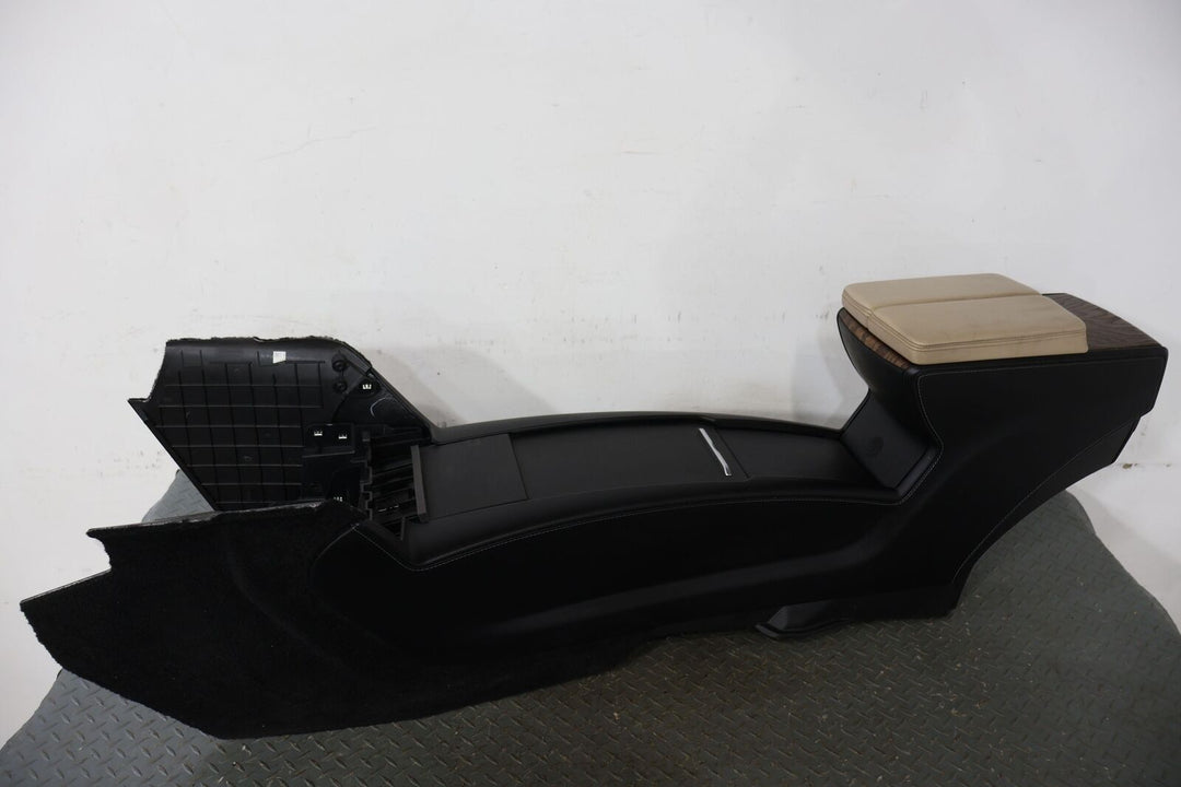 2016 Tesla Model S OEM Floor Center Console W/ Armrests (Black/Woodgrain)