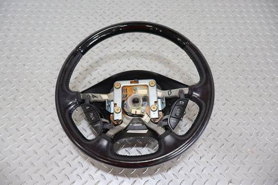 02-05 Ford Thunderbird Leather & Woodgrain Steering Wheel (Black BW)