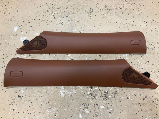 03-10 Bentley Continental GT Driver & Passenger Pair of A Pillar Trims (Brown)