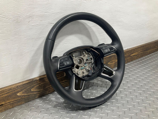 13-14 Audi S8 Leather Steering Wheel (Black FZ) With Lane Change (See Notes)