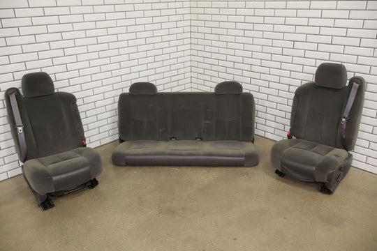 03-07 Chevy Silverado Sierra Extended Cab Charcoal Cloth Seat Set (Front/Rear)