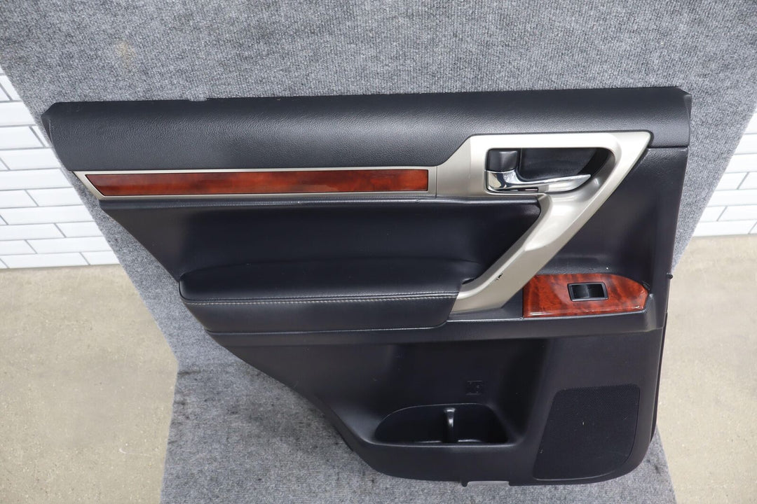 10-13 Lexus GX460 Rear Left LH Interior Door Trim Panel (Black / Woodgrain)