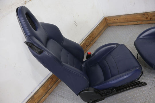 04-05 Honda S2000 Pair LH&RH Blue Leather Manual Seats Set (Blue Type C)