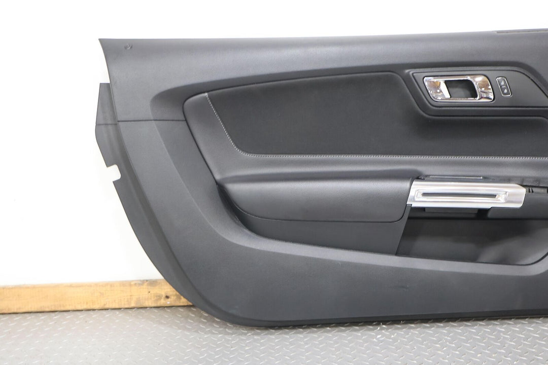 15-17 Ford Mustang GT Left Interior Door Trim Panel (Ebony 21/ Aluminum Trim)