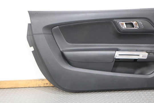 15-17 Ford Mustang GT Left Interior Door Trim Panel (Ebony 21/ Aluminum Trim)