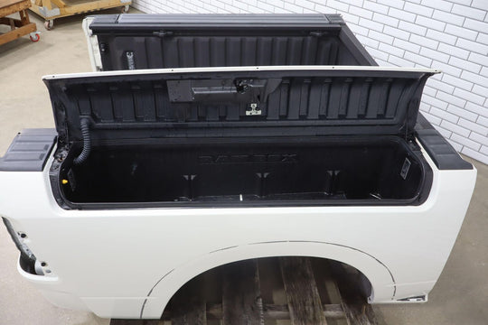 09-18 4th Gen Ram 1500 Crew Cab 5'7" Bed Box OEM (Pearl White PWQ) W/ Ram Boxes