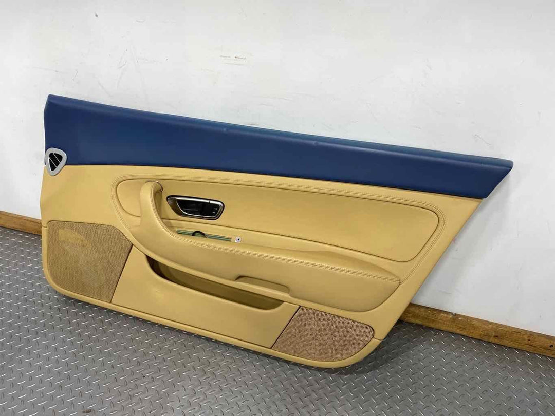 04-10 Bentley Continental GTC Right RH Front Door Trim Panel (Saffron/Blue)Notes