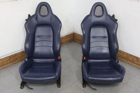 04-05 Honda S2000 Pair LH&RH Blue Leather Manual Seats Set (Blue Type C)