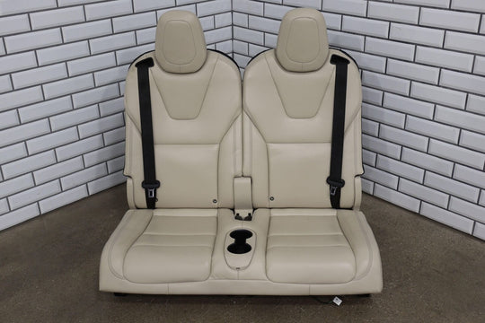 16-20 Tesla Model X Rear 3rd Row Leather Seat (Cream) Light Wear