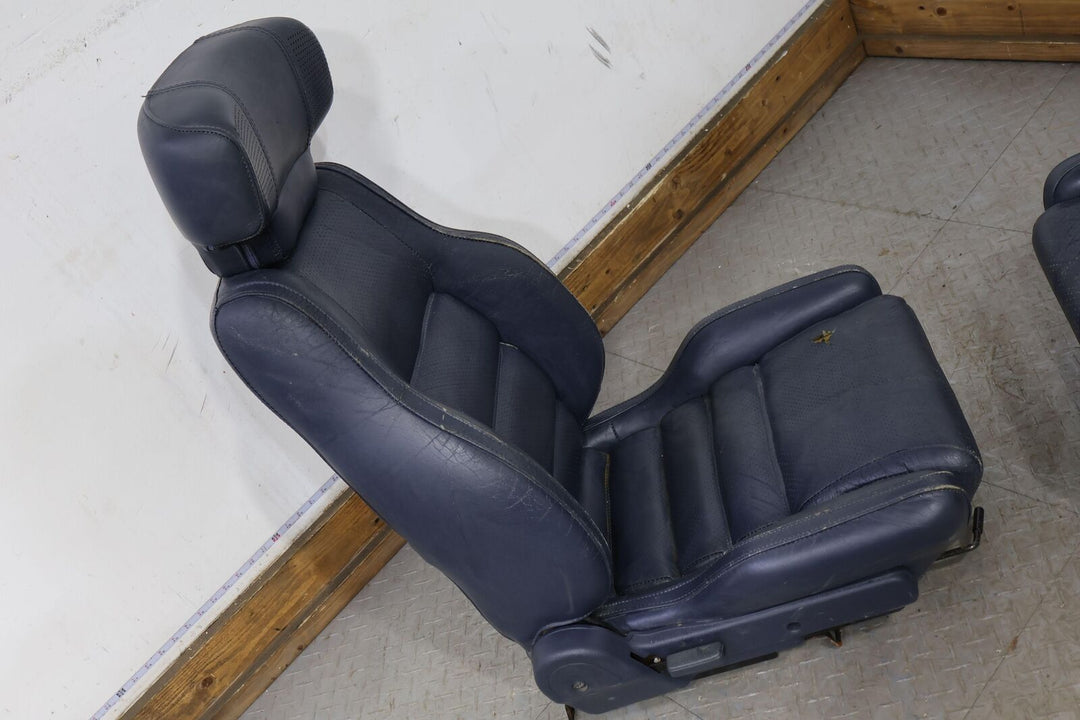 89-91 Mazda RX7 FC Convertible Pair LH&RH Leather Bucket Seats (Blue) Heavy Wear