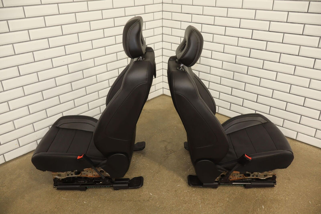 2015-2017 Ford Mustang GT Leather Heated/Ventilated Seat Set (Front/Rear) Black