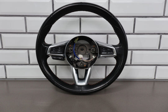 17-20 Fiat 124 Spider OEM Leather Steering Wheel (Nero XR/Red Stitch) See Photos