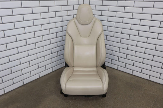 16-20 Tesla Model X Front Right Power/Heated Leather Seat (Cream/Black) Tested