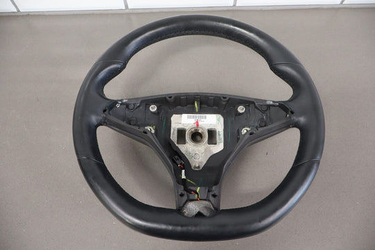 2016-2020 Tesla Model X Leather Flat Bottom OEM Heated Steering Wheel (Black)