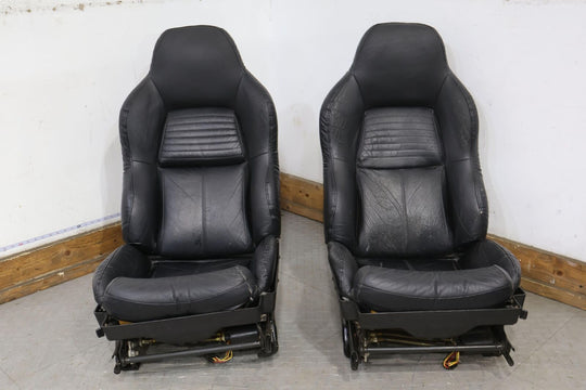 94-96 Chevy C4 Corvette Front LH&RH Leather Seat Set (Black) OEM Power Tested