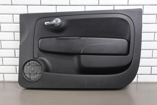 12-19 Fiat 500 Abarth Coupe Right Leather Interior Door Trim Panel (Black XX)