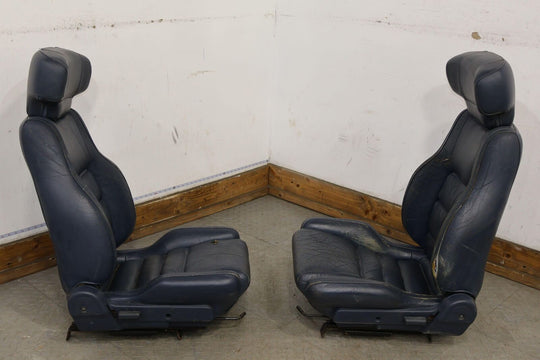 89-91 Mazda RX7 FC Convertible Pair LH&RH Leather Bucket Seats (Blue) Heavy Wear