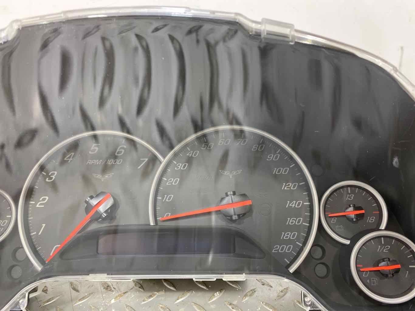 06-08 Chevy Corvette C6 Convertible 200MPH Speedometer Cluster (15832637) Tested