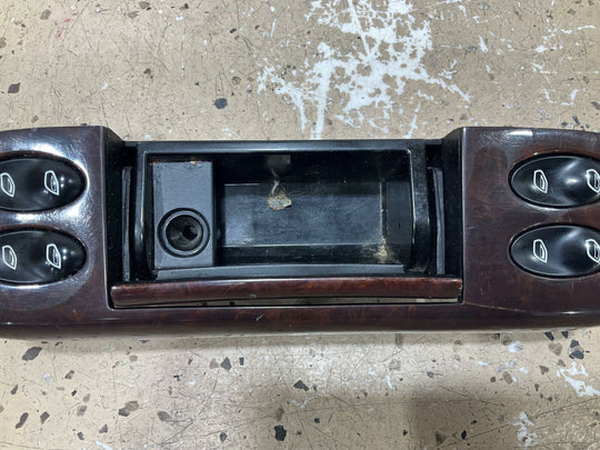 02-05 Porsche 911 996 Console Mounted Window Switch with Bezel (Woodgrain) OEM