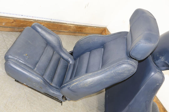 89-91 Mazda RX7 FC Convertible Pair LH&RH Leather Bucket Seats (Blue) Heavy Wear