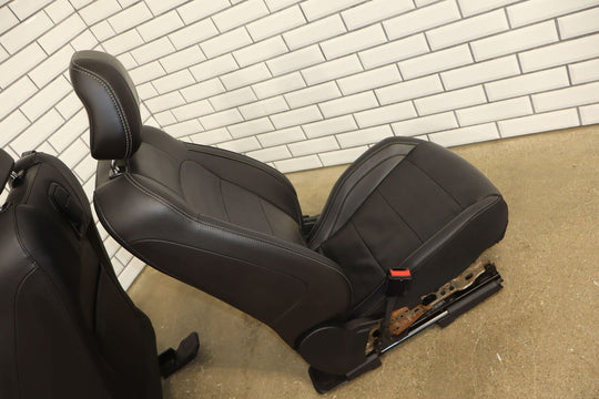 2015-2017 Ford Mustang GT Leather Heated/Ventilated Seat Set (Front/Rear) Black