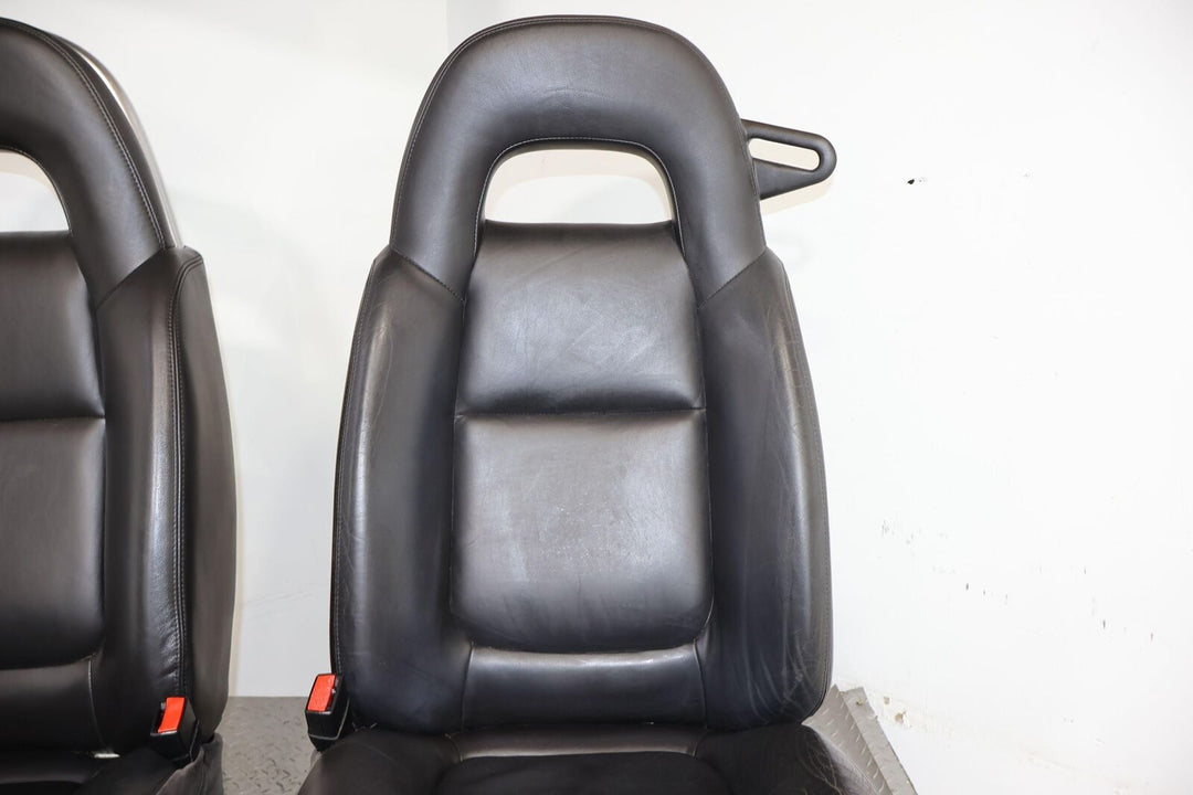 2003-2006 Chevy SSR Pair LH & RH Leather Power Bucket Seat Set (Black) Some Wear