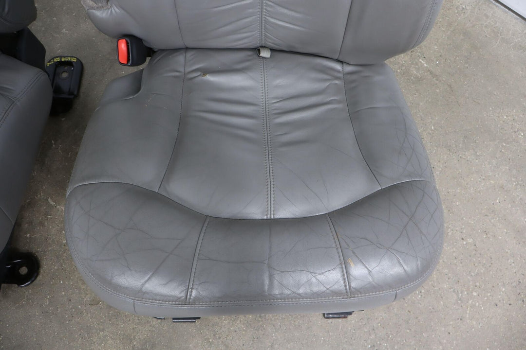 99-02 Chevy Suburban / Yukon XL Leather 2nd Row Captains Chairs (Medium Gray)