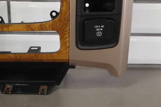 13-18 Ram 2500 Longhorn Upper Radio Trim Bezel W/ Vents (Woodgrain & Gold)