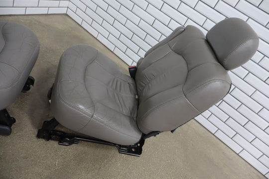 99-02 Chevy Suburban / Yukon XL Leather 2nd Row Captains Chairs (Medium Gray)