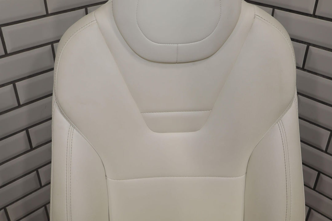 2016-2020 Tesla Model X Front Right Leather Bucket Seat (White UWT) Power Tested