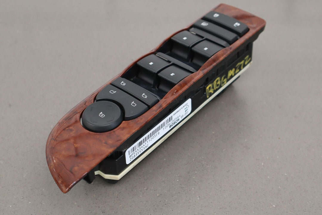 07-13 GMC Sierra Crew Cab Driver Left Master Window Switch Woodgrain Bezel