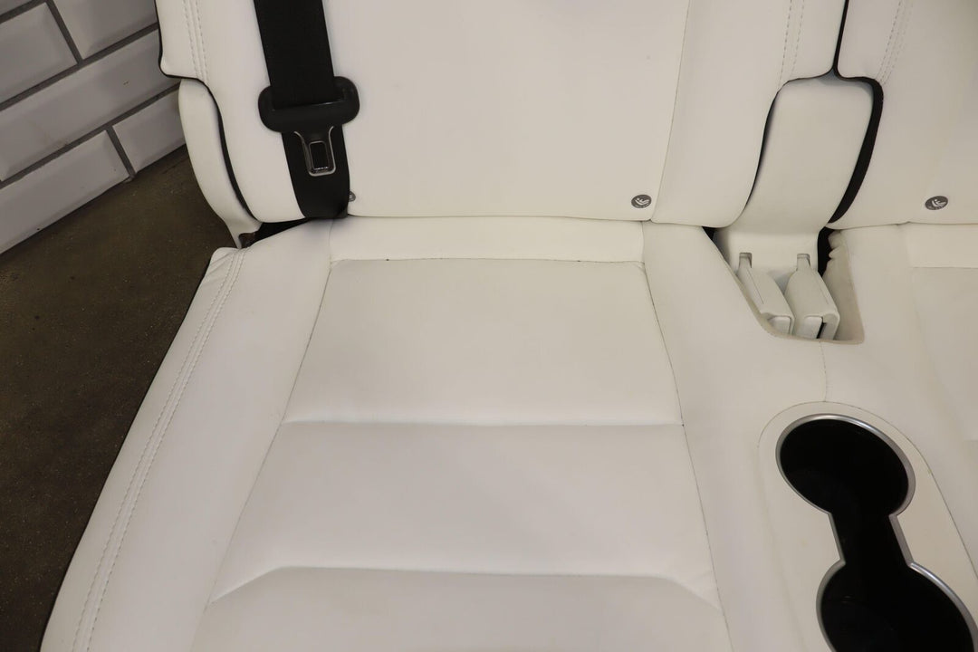 16-20 Tesla Model X Pair LH&RH 3rd Row Leather Seats (White UWT) Light Wear