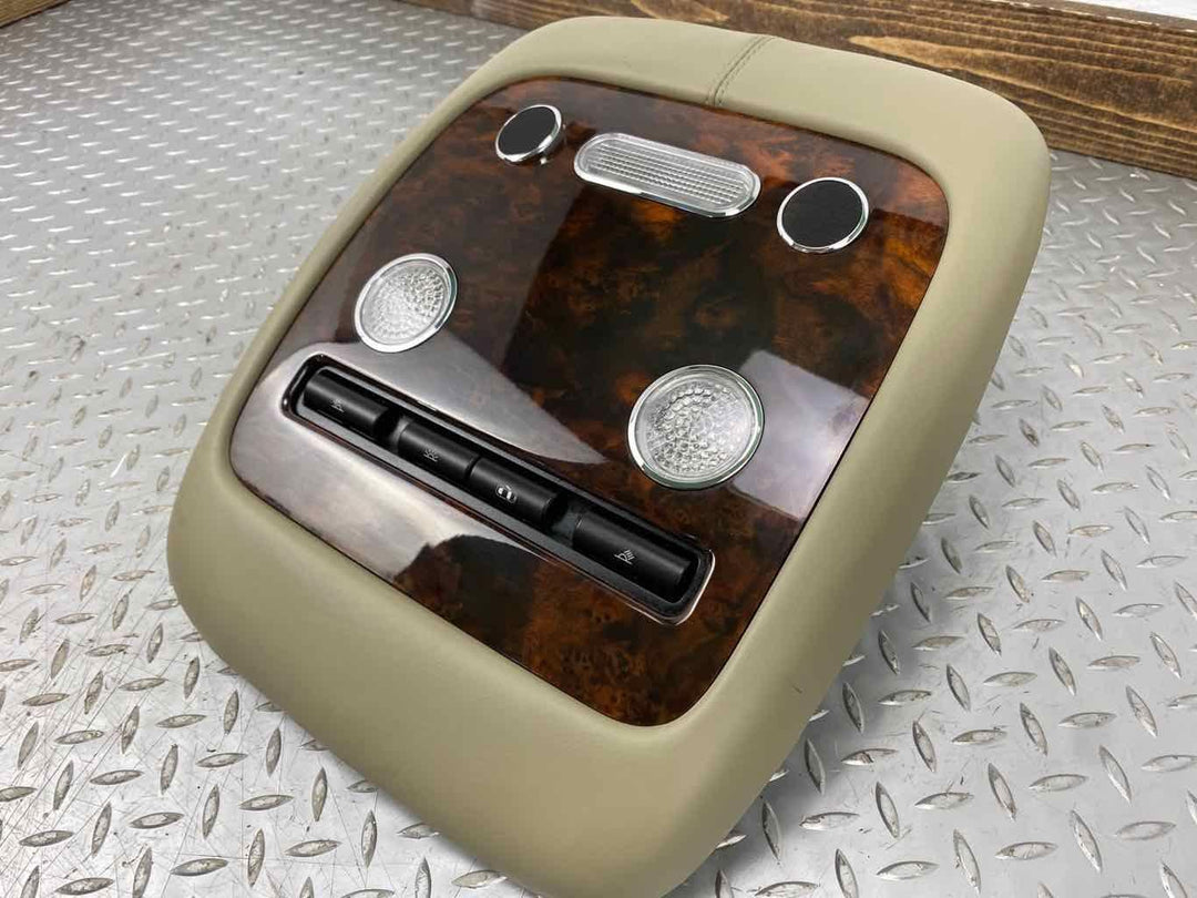 06-12 Bentley Flying Spur REAR Roof Overhead Console (Ochre & Woodgrain)