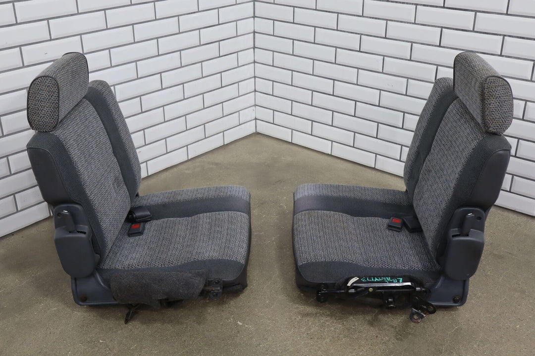 1992 Toyota Land Cruiser Pair LH&RH 3rd Row Cloth Seat (Gray FD10) LH Side Tears