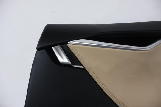 16-20 Tesla Model S Rear Right Interior Door Trim Panel (Tan/Black) See Photos