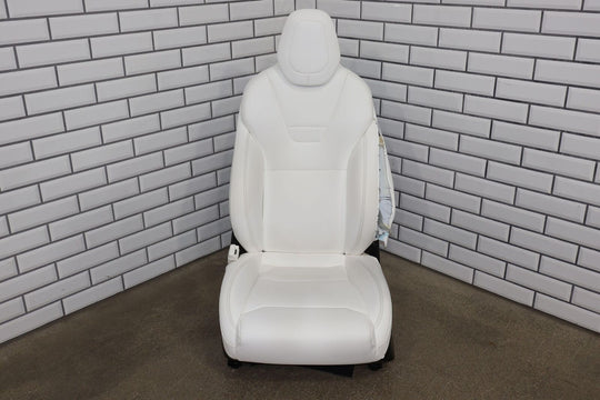 16-20 Tesla Model X Front Left Power Leather Seat (White) For Parts Or Repair